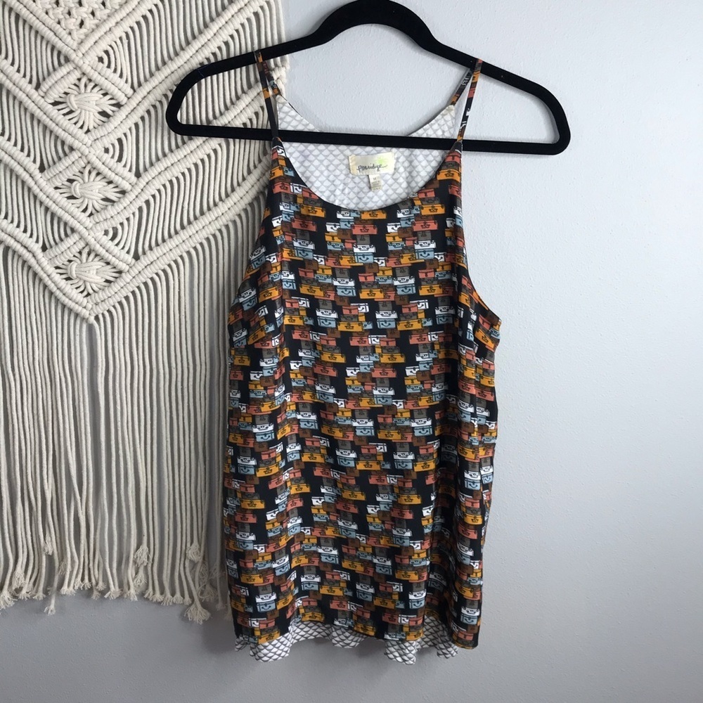 ANTHROPOLOGIE PORRIDGE LUGGAGE SPLIT BACK TANK M - Picture 1 of 8